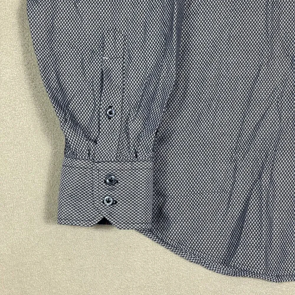 Robert Graham Shirt Mens 18.5 Gray Long Sleeve‎ Cotton Casual Button Front Adult